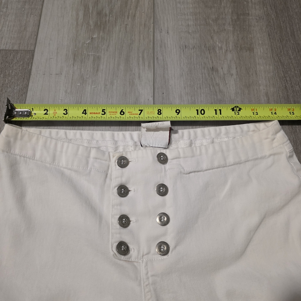 MAX B White Sailor Button Wide Leg Pants Y2K Made in Canada Size 7 - Picture 8 of 13